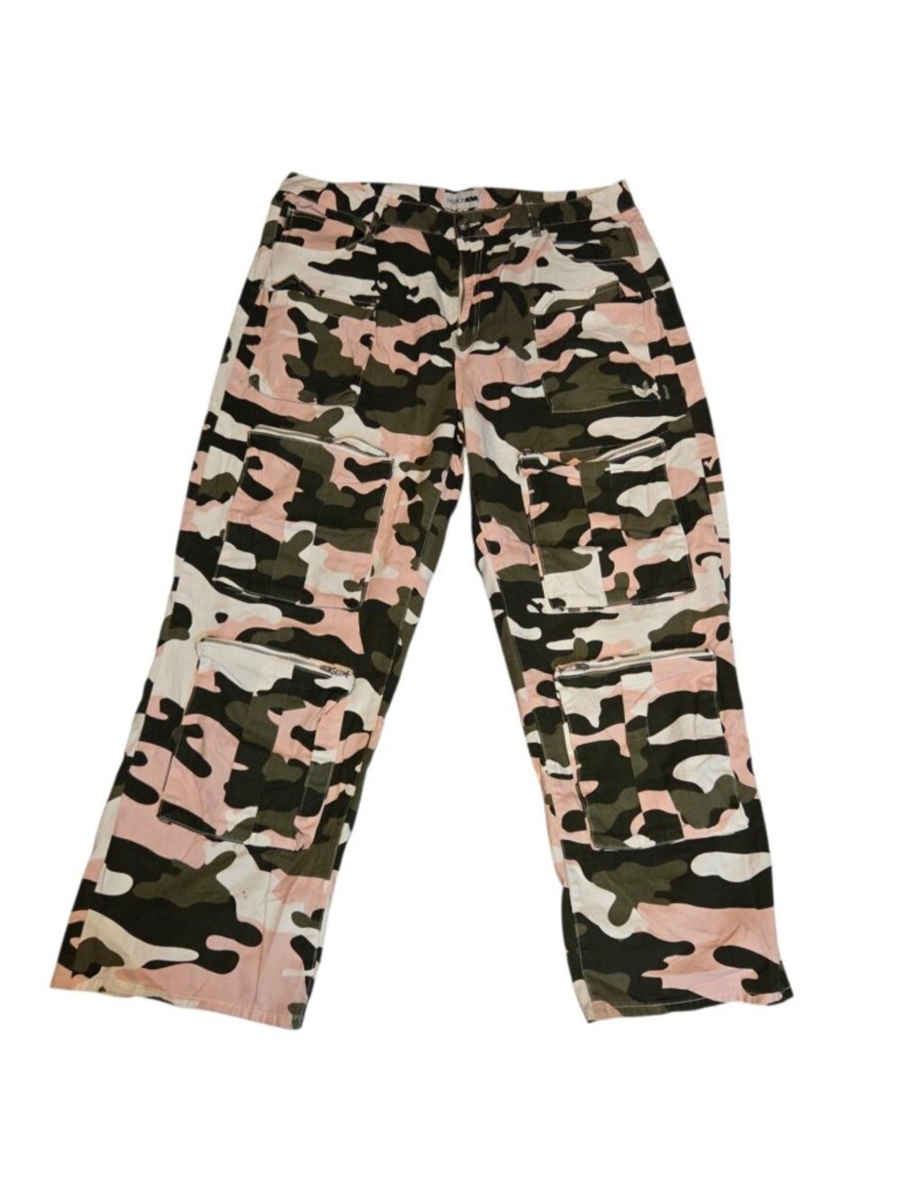 Fashion Nova Plus 2X Pink Camo Cargo Pants XXL